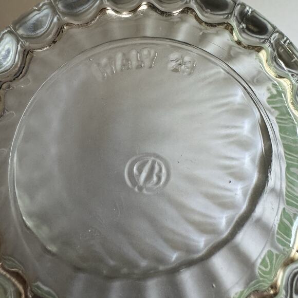 Vintage Luigi Bormioli Glass Trinket Box Powder Jar Rose Lid Floral Italy Signed - Picture 8 of 10